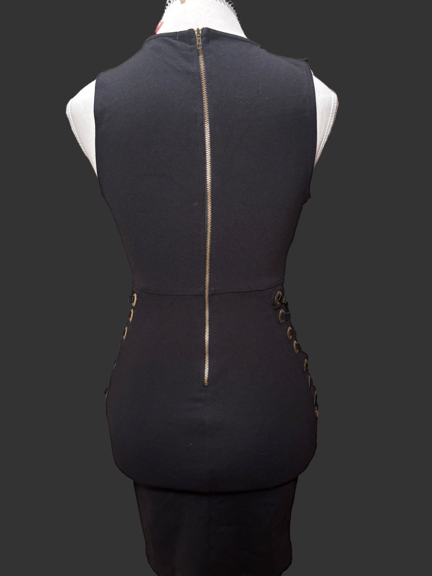 Lace-Up Black Dress