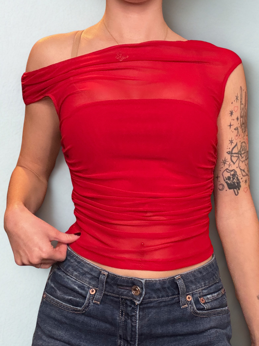 Red Mesh Top