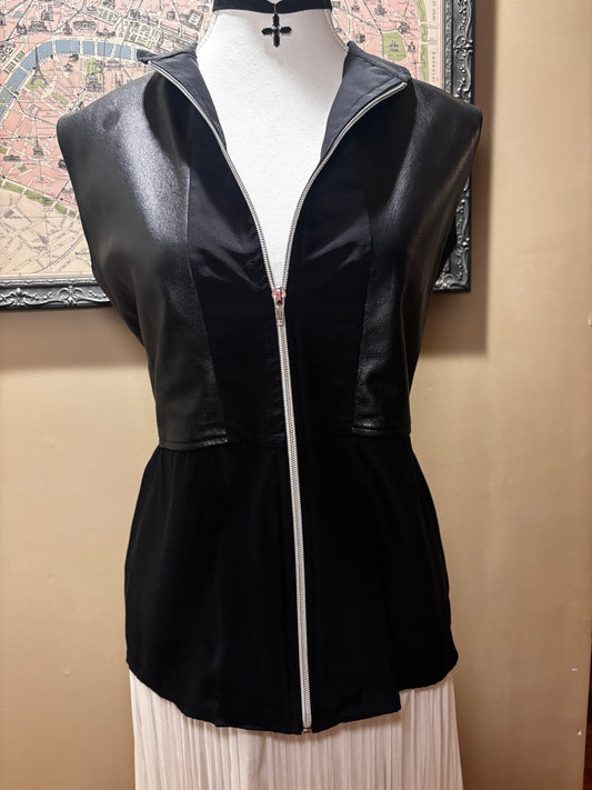 Leather Zip-Up Tank