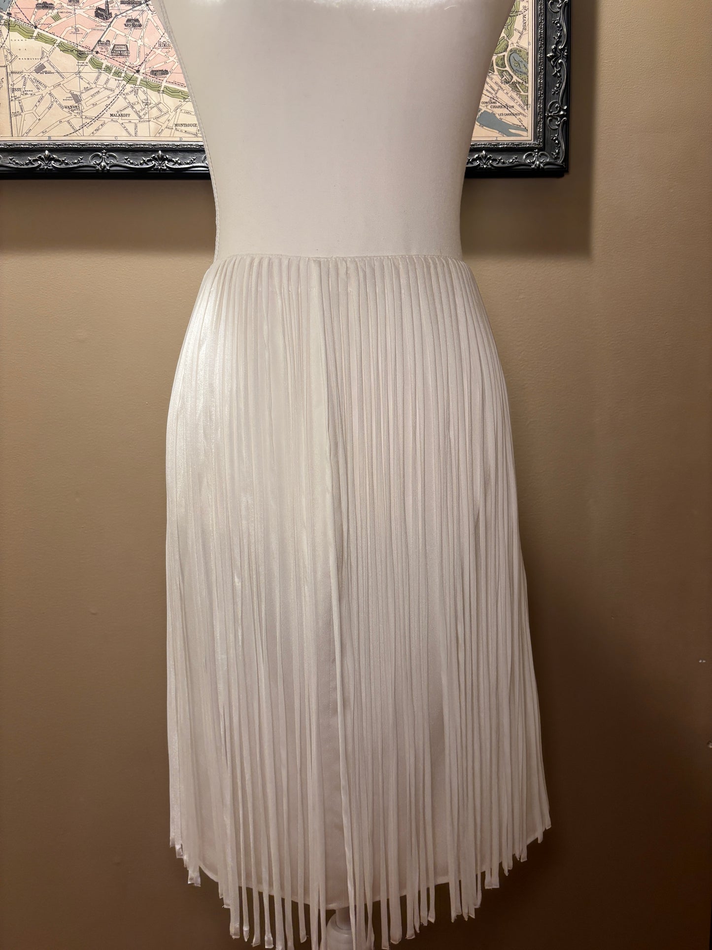 White Fringe Midi Skirt