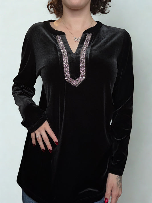 Black Velvet Long-Sleeve