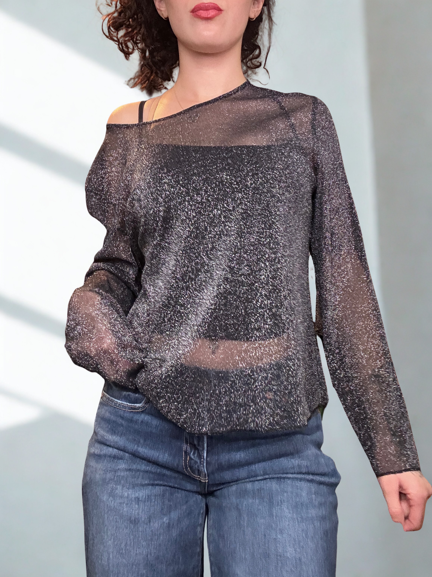 Mesh Sparkly Top
