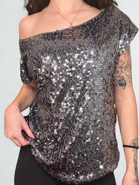 Sequin off the shoulder top