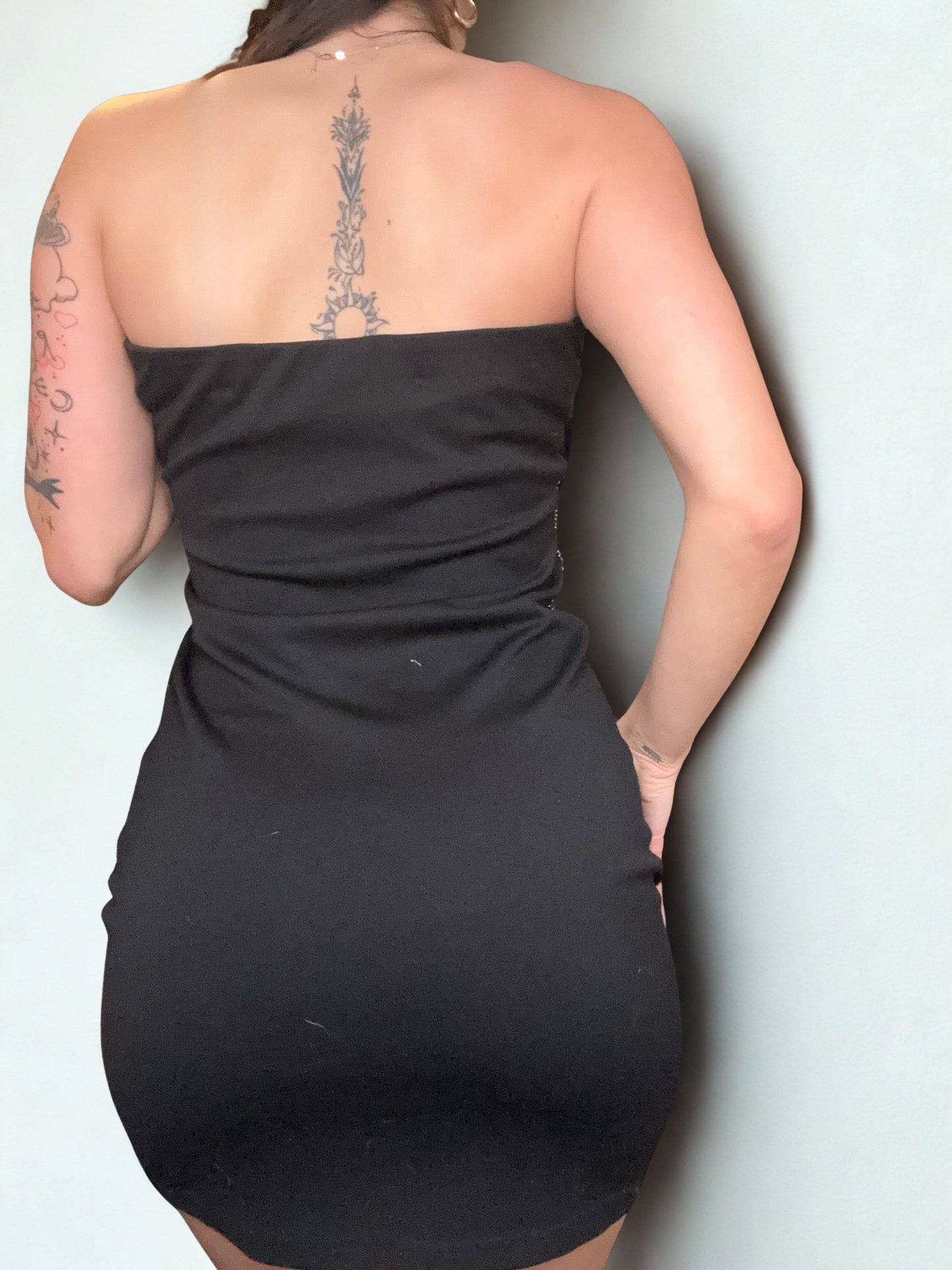 Black Rhinestone Dress